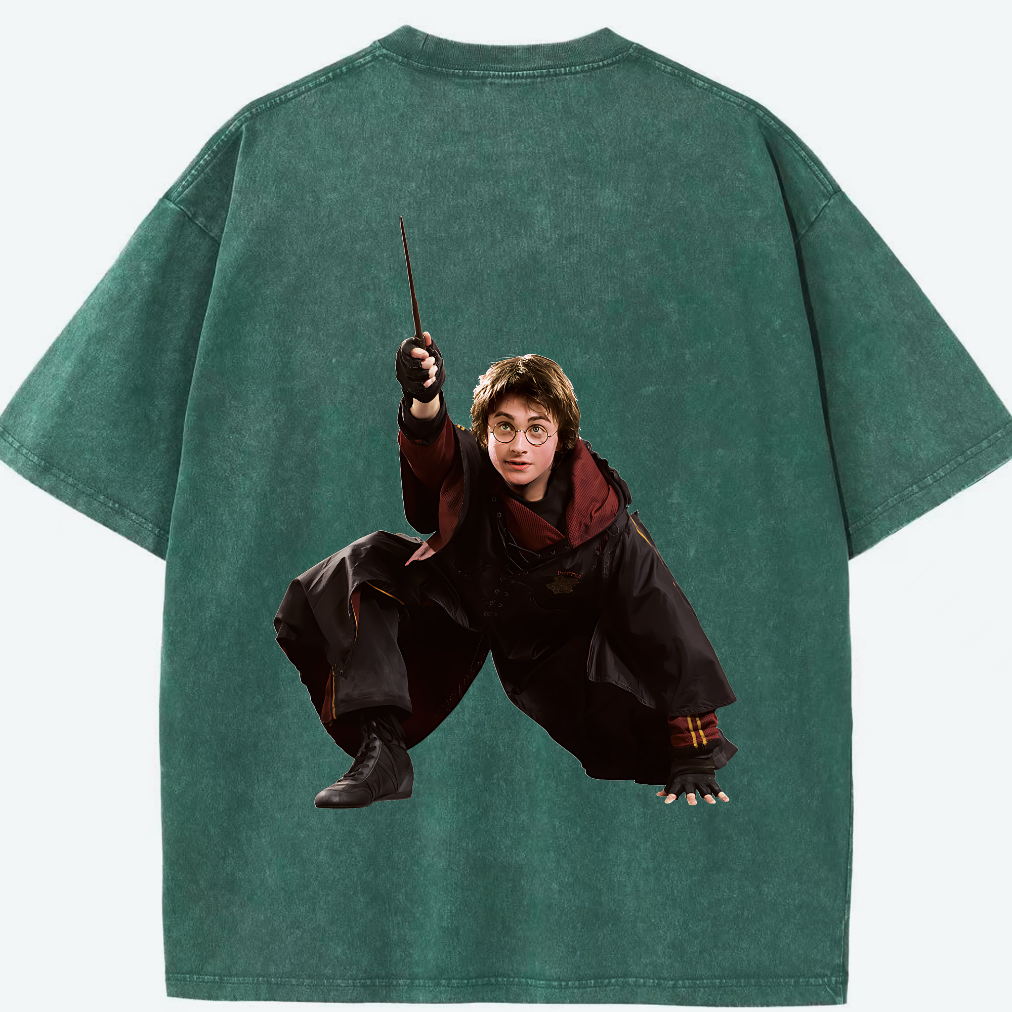 （画像用） Harry Potter ハリー・ポッターシリーズ 綿100% ヴィンテージ風 半袖Tシャツ（背面プリント）